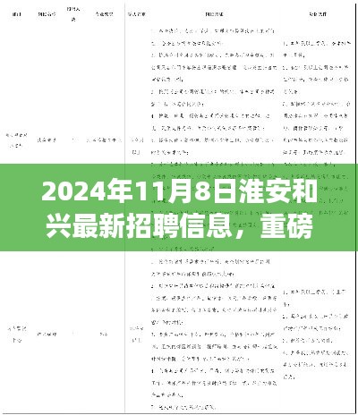 淮安和兴最新招聘信息揭晓，开启职场新篇章（2024年11月8日专场）