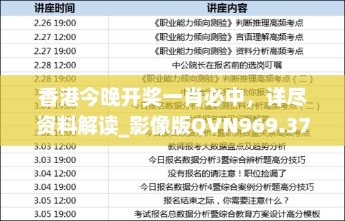 香港今晚开奖一肖必中，详尽资料解读_影像版QVN969.37