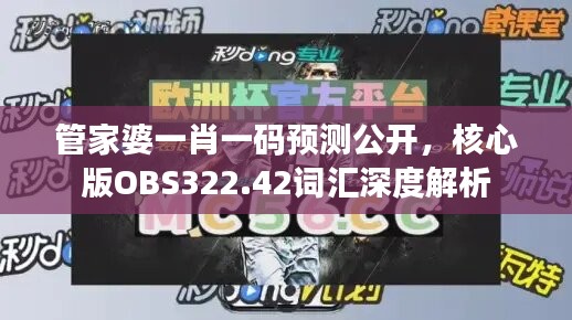 管家婆一肖一码预测公开，核心版OBS322.42词汇深度解析