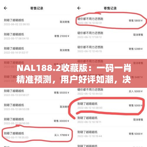 NAL188.2收藏版：一码一肖精准预测，用户好评如潮，决策必备资料