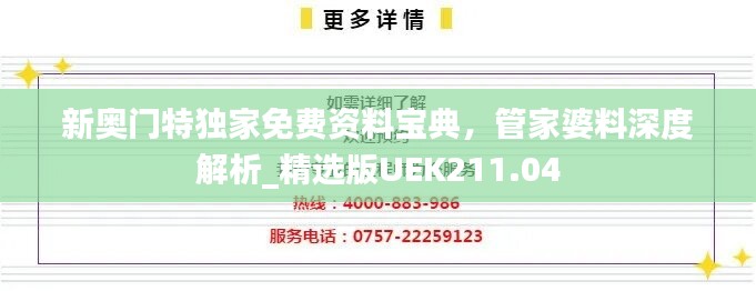 新奥门特独家免费资料宝典，管家婆料深度解析_精选版UEK211.04