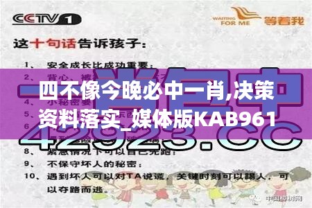 四不像今晚必中一肖,决策资料落实_媒体版KAB961