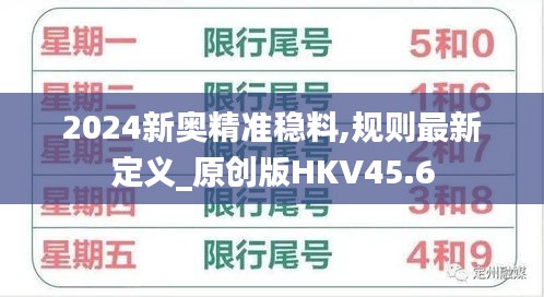 2024新奥精准稳料,规则最新定义_原创版HKV45.6