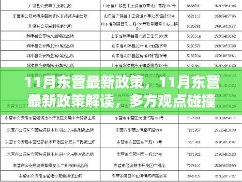 11月东营最新政策解读，多方观点与个人立场碰撞