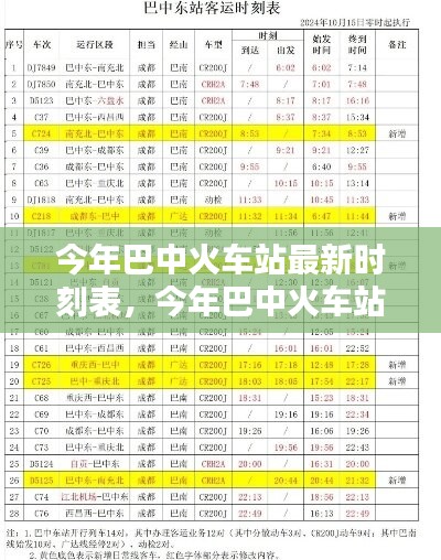 巴中火车站最新时刻表发布，出行规划必备指南