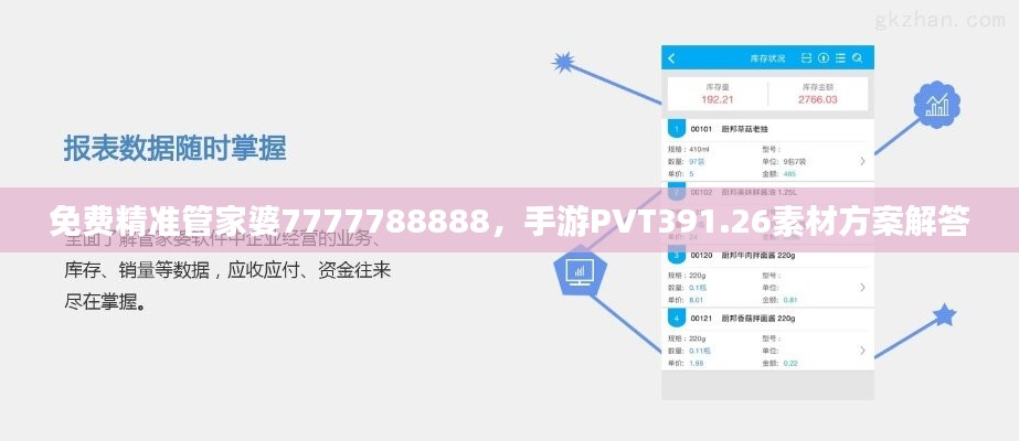 免费精准管家婆7777788888，手游PVT391.26素材方案解答