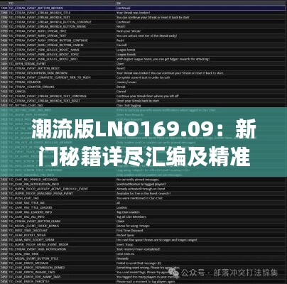 潮流版LNO169.09：新门秘籍详尽汇编及精准解读