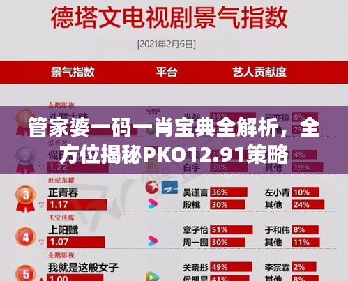 管家婆一码一肖宝典全解析，全方位揭秘PKO12.91策略