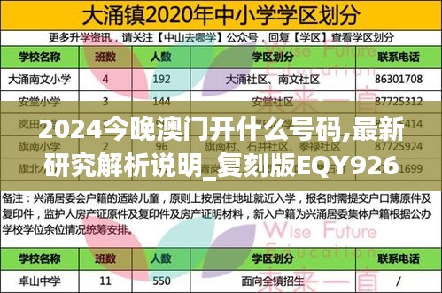 2024今晚澳门开什么号码,最新研究解析说明_复刻版EQY926.53