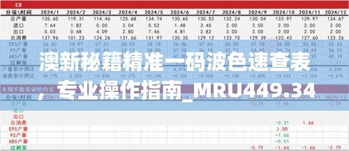 澳新秘籍精准一码波色速查表，专业操作指南_MRU449.34极速版