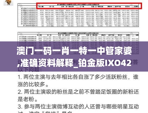 澳门一码一肖一特一中管家婆,准确资料解释_铂金版IXO423.29