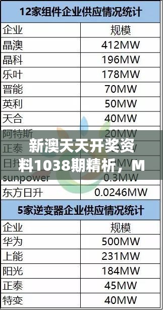 新澳天天开奖资料1038期精析，MKE416.66版独家解读