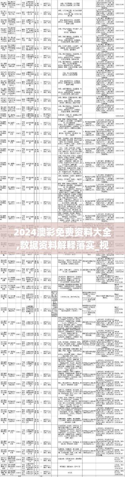 2024澳彩免费资料大全,数据资料解释落实_视频版MRE338.1