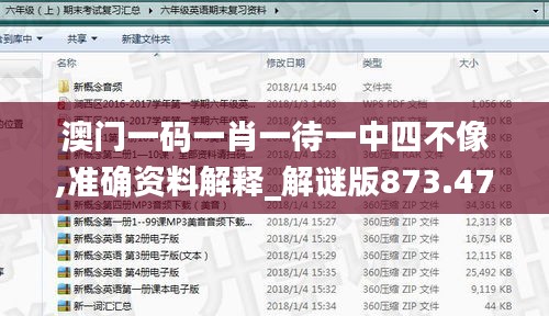 澳门一码一肖一待一中四不像,准确资料解释_解谜版873.47