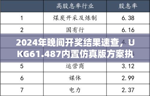 2024年晚间开奖结果速查，UKG61.487内置仿真版方案执行