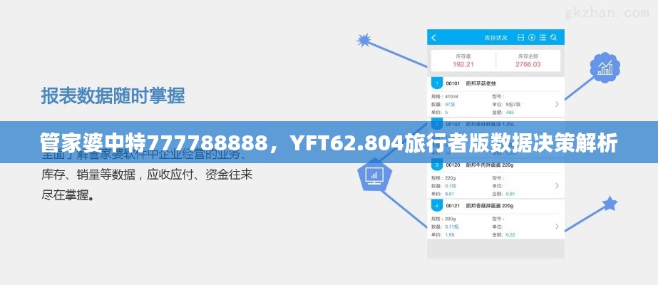 管家婆中特777788888，YFT62.804旅行者版数据决策解析