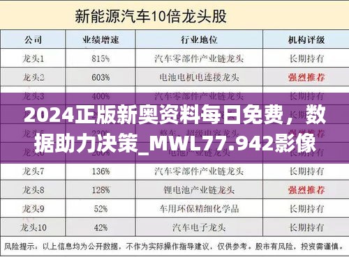 2024正版新奥资料每日免费，数据助力决策_MWL77.942影像版