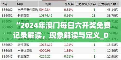 “2024年澳门每日六开奖免费记录解读，现象解读与定义_DZA94.138现场版”