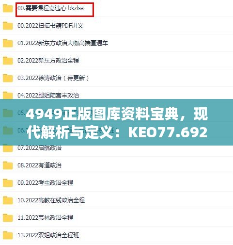 4949正版图库资料宝典，现代解析与定义：KEO77.692荣耀版