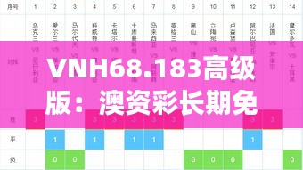 VNH68.183高级版：澳资彩长期免费资料，实时解析一览