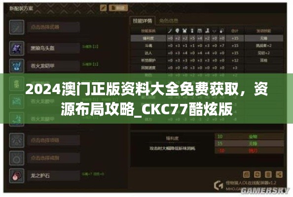 2024澳门正版资料大全免费获取，资源布局攻略_CKC77酷炫版