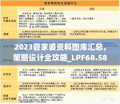 2023管家婆资料图库汇总，策略设计全攻略_LPF68.585升级版