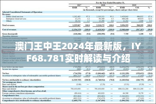 澳门王中王2024年最新版，IYF68.781实时解读与介绍