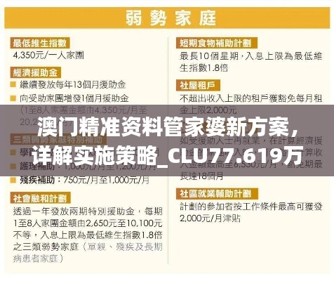 澳门精准资料管家婆新方案，详解实施策略_CLU77.619万能版