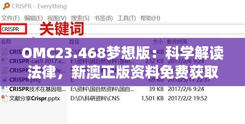 OMC23.468梦想版：科学解读法律，新澳正版资料免费获取