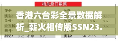 香港六台彩全景数据解析_薪火相传版SSN23.481