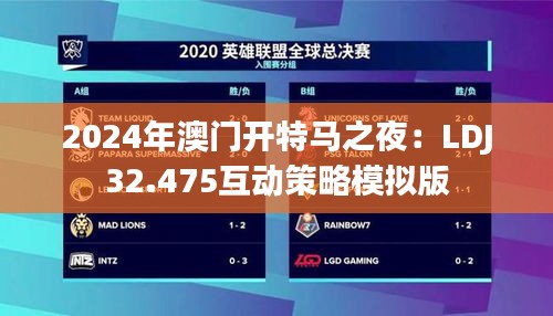 2024年澳门开特马之夜：LDJ32.475互动策略模拟版