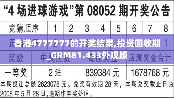 香港4777777的开奖结果,投资回收期_GRM81.433外观版