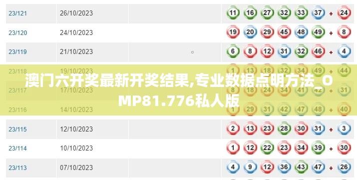 澳门六开奖最新开奖结果,专业数据点明方法_OMP81.776私人版