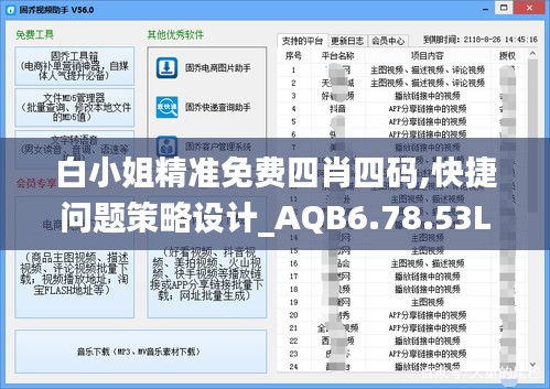 白小姐精准免费四肖四码,快捷问题策略设计_AQB6.78.53L版