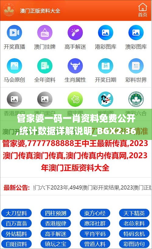 管家婆一码一肖资料免费公开,统计数据详解说明_BGX2.36.26调整版