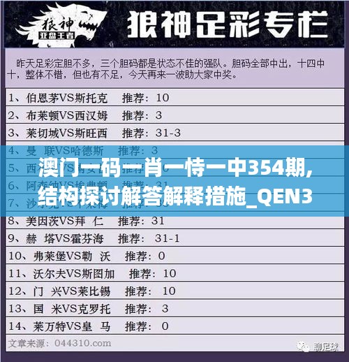 澳门一码一肖一恃一中354期,结构探讨解答解释措施_QEN3.64.26纪念版