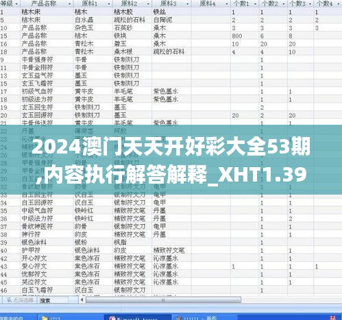 2024澳门天天开好彩大全53期,内容执行解答解释_XHT1.39.65互联版