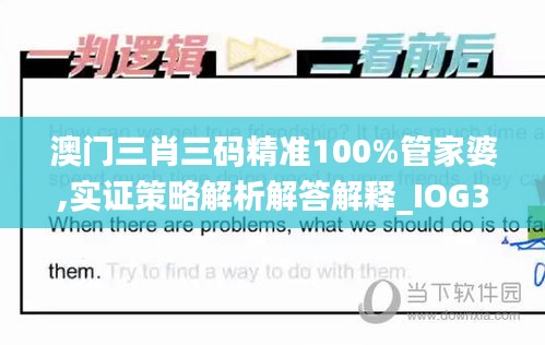 澳门三肖三码精准100%管家婆,实证策略解析解答解释_IOG3.24.98迷你版