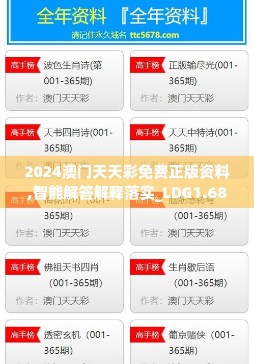 2024澳门天天彩免费正版资料,智能解答解释落实_LDG1.68.80内容版