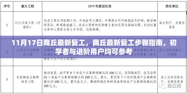 商丘最新复工步骤指南，从初学者到进阶用户的参考指南（11月17日更新）