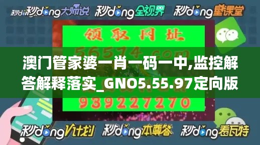 澳门管家婆一肖一码一中,监控解答解释落实_GNO5.55.97定向版