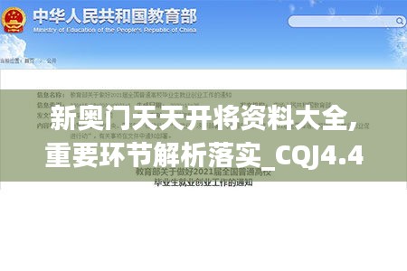 新奥门天天开将资料大全,重要环节解析落实_CQJ4.43.32精英版