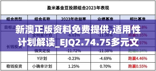 新澳正版资料免费提供,适用性计划解读_EJQ2.74.75多元文化版