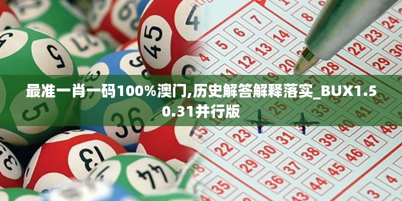 最准一肖一码100%澳门,历史解答解释落实_BUX1.50.31并行版