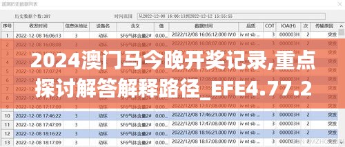 2024澳门马今晚开奖记录,重点探讨解答解释路径_EFE4.77.26品味版