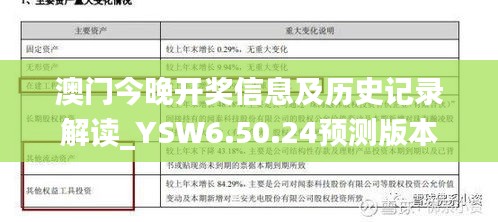 澳门今晚开奖信息及历史记录解读_YSW6.50.24预测版本