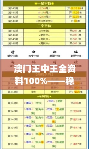 澳门王中王全资料100%——稳定执行计划_WCI2.39.85外观版