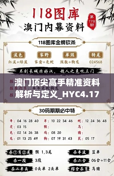 澳门顶尖高手精准资料解析与定义_HYC4.17.96可变版