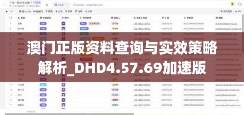 澳门正版资料查询与实效策略解析_DHD4.57.69加速版