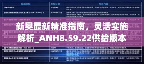 新奥最新精准指南，灵活实施解析_ANH8.59.22供给版本